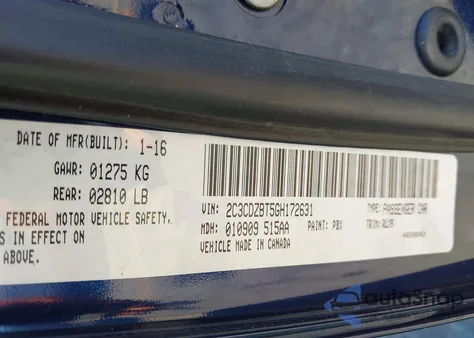 2016 Dodge Challenger R/T Plus z USA, uszkodzony, nr VIN 2C3CDZBT5GH172631